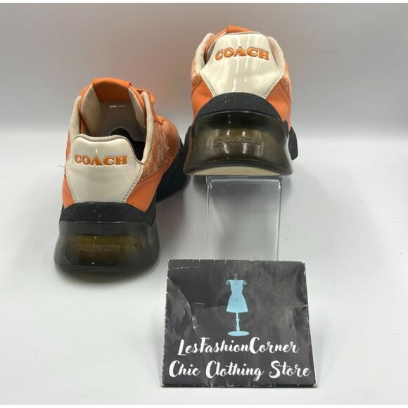 Coach Outlet Men's Orange Signature Canvas Leather Citysole Runner Size 12D 3124 - Picture 5 of 16